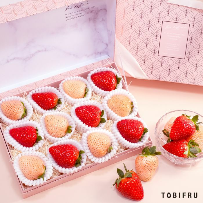 【大粒】フルーツ宝石箱 奈良県産 紅白いちご